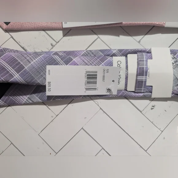 (Bundle Of 5 Ties)Calvin Klein Blue , Lavender and Pink Silk Ties Collection - Picture 3 of 7